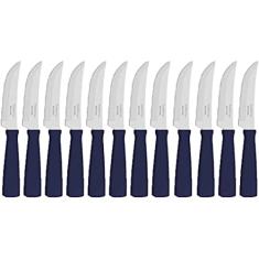 Conjunto de Facas para Churrasco Tramontina New Kolor com Lâminas em Aço Inox e Cabos de Polipropileno Azul 12 Peças
