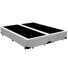 Base Box Blindado Queen Bipartido Homequeen Sintético Branco 40x158x198
