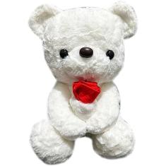 Urso Ursinho De Pelúcia Segurando Uma Flor Fofo Namorados34cm (marrom)