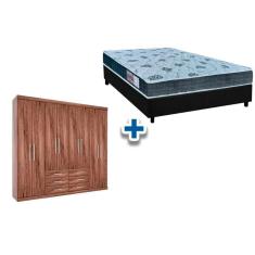 Cama Box Casal + Colchão D45 Cecina + Guarda Roupa Master 8.6 Demolição