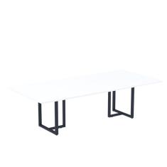 Mesa De Reunião Retangular 200x90cm Mr2000p25tub Branco/azul