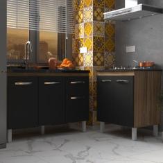 Armário Cozinha Gabinete Pia de 120 cm Aline e Balcão Fran para Cookto