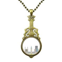 DIYthinker Colar da Igreja da Cidade do Canadá, Joia Antiga de Violão, Pingente de Música