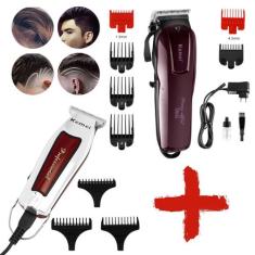 Combo Maquina Corte Kemei Profissional 2600 Acabamento 9163