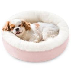 Love's cabin Cama de almofada redonda para cães e gatos, cama para animais de estimação de 63,5 cm para cães pequenos ou médios, fundo antiderrapante e resistente à água, camas para animais de