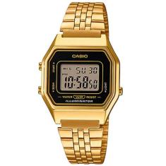 Relógio casio feminino vintage dourado la680wga-1df