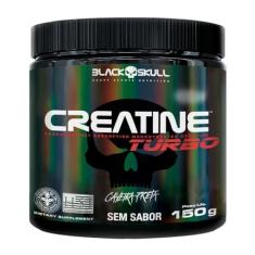 Creatine Turbo BlackSkull - Creatina Monohidratada em pó, com carboidrato para melhor absorção e performance (150g Pote, Sem sabor)