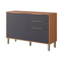 Balcão De Cozinha Modulado Divina C-2 Gavetas E 2 Portas C-tampo 120 Cm Freijo-titanium - Mgm