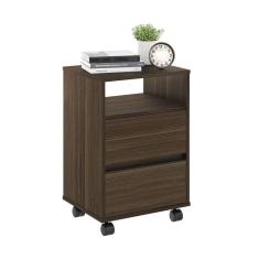 Mesa De Cabeceira Com Rodízios Nadi Marrom