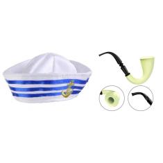 Fantasia Adulto Marinheiro Chapeu E Acessorio Festas 