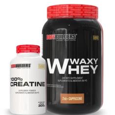 Kit Waxy Whey 2kg + Creatine 100% 300g - Bodybuilders, Cappuccino