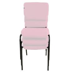03 Cadeiras Empilhável para Igrejas Evangélicas Linha Church Rosa