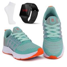 Kit Tênis Academia Feminino + Relógio Digital LED + Meia - It Shoes, 3