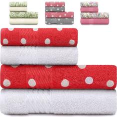Jogo De Toalhas 4 Peças Banho e Rosto 100% Algodão Felpudo Prisma Dohler - Emcompre
