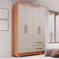 Guarda-roupa Solteiro 4 Portas 2 Gavetas Estrela Premium - Sallêto Móv