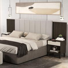 Cabeceira para Cama Box Casal/queen Elena Chocolate/Off White