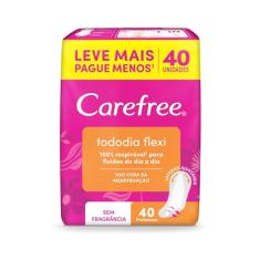Carefree Protetor Diário Todo Dia Flexi Sem Perfume 40 Unidades