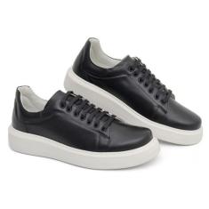 Tênis Premium Masculino Couro Nobre Confort de Luxo - Mr. Light, Preto