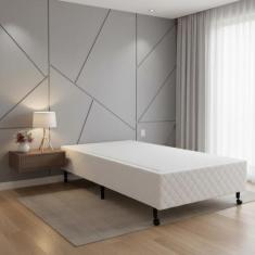 Cama Box Simples Castor Solteiro Poli Branco 100x200x27cm