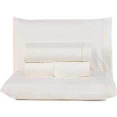 Jogo De Lençol Queen Top Line 180 Fios 4 Peças - Marfim