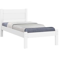 Cama Solteiro J&A Móveis Prisma 100% mdf para colchão de 88 cm de largura Branco-Branco/Lilás