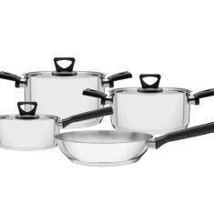 Jogo De Panelas Tramontina Brava Aço Inox Triplo 4 Peças