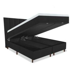 Colchão Eco Luxo Magnético sem massagem com Box Baú e Cabeceira Painel