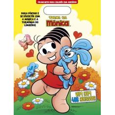 Livro - Turma Da Mônica - Prancheta para colorir com adesivos - Mônica