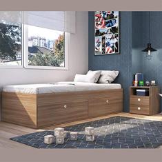 Quarto Juvenil com Cama 80 e Mesa de Cabeceira Tókio Montana - Art In Móveis