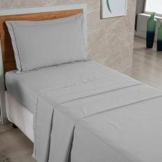 Jogo de Lençol Solteiro 03 Peças Aba Americana Percal 400 Fios - Maria