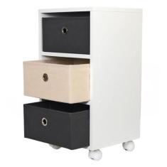 Mesa de cabeceira  gaveteiro Organibox com 3 gavetas e rodízios 32x56x