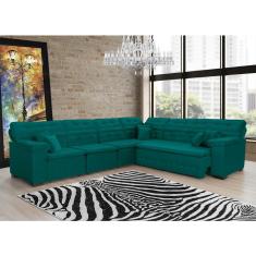 Sofá Magno 3.32x2.57m De Canto, Retrátil E Reclinável - Verde