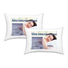Travesseiro Fibras Siliconadas Max Malha Kit c/ 2 Un 50x70 - Ortobom