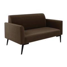 Sofá Namoradeira Pés Villach Marisa Suede D03 - D\'rossi Cor Marrom