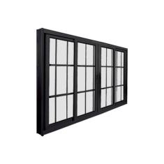 Janela de Correr Abertura Central Premium 4 Folhas com Grade Vidro Lis