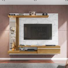 Painel para TV até 55 Polegadas com LED 160cmx136cm Prateleira de Vidr