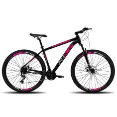 Bicicleta Aro 29 KOG 21v e Freio a Disco Preto Rosa e Cinza