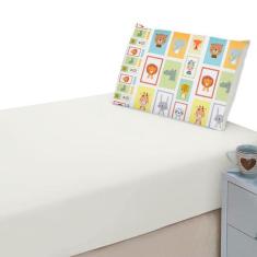 Lençol Liso Elásticado + Fronha Estampada Decorativa - Nalu Casa E Dec