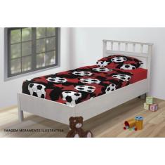 Jogo De Lençol Solteiro 3 Peças Conjunto Futebol Bolas e Estrelas Rabi