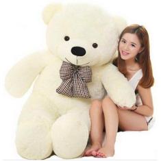 Urso creme bicho pelúcia gigante 140cm grande p/ namorada - Casa Dos U