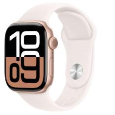 Apple Watch Series 10 42mm, GPS, Alumínio Rose Gold, Pulseira Esportiva Light Blush