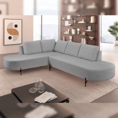 Sofá De Canto Boreal Base De Ferro Direita Cinza