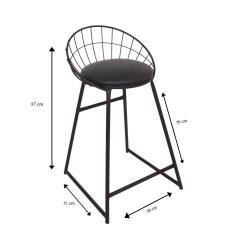 Banqueta Estilo Industrial Gaulle Ambiente Principal Escritório Preto