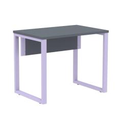 Mesa Escritório P25 Tub Pandin 90 Cm (larg) Tampo Mdp Grafito Pé Aço Tubular Lilás