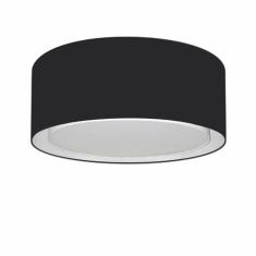 Plafon Cilíndrico Duplo Vivare Md-3036 Cúpula Em Tecido 50x25cm - Bivolt Preto 127/220v