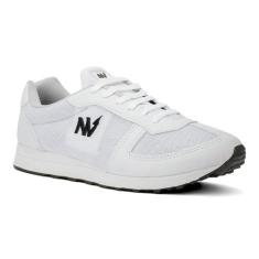 Tenis Masculino e Feminino Casual Confortavel NVZ Calçados Branco, Bra