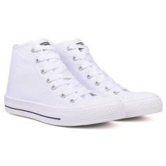 Tenis Feminino Botinha Cano Medio Casuall Moda Leve Star, Branco, 35/3