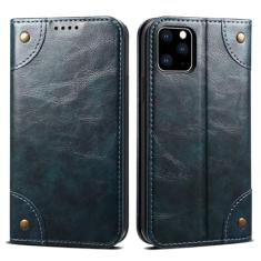 Capa carteira de couro flip para iphone 15 14 13 12 11 Pro X Xs Max Xr 7 8 Plus Bolsa magnética com capa para telefone, azul escuro, para iPhone 15 plus
