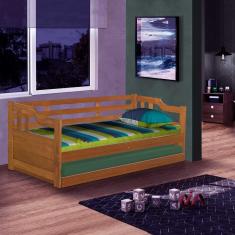 Sofá Cama 2 Lugares Solteiro Madeira Maciça Imbuia Benjamim Shop JM