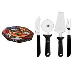 Jogo de Talheres 14 Peças Tramontina Pizza 25099022 Preto, UNICA